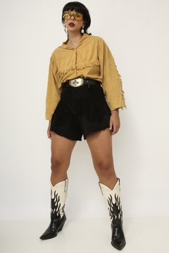 Camisa amarela franja vintage - loja online