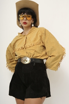 Camisa amarela franja vintage
