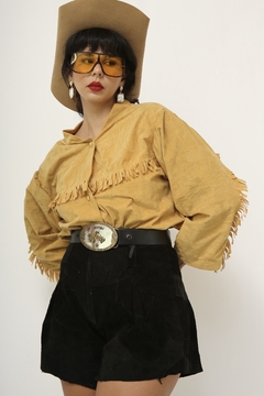 Camisa amarela franja vintage - comprar online