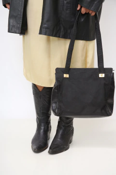 Bolsa preta inspiração VERSACE lateral couro - comprar online