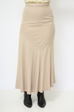 Saia midi bege vintage - comprar online