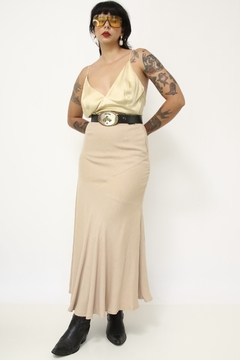 Saia midi bege vintage - loja online