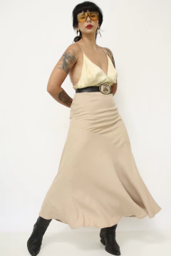Saia midi bege vintage