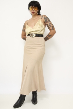 Saia midi bege vintage