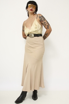 Saia midi bege vintage - comprar online
