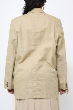 Blazer rami vintage bege ombreira - Capichó Brechó
