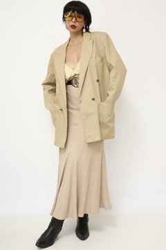 Blazer rami vintage bege ombreira