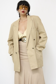 Blazer rami vintage bege ombreira - loja online