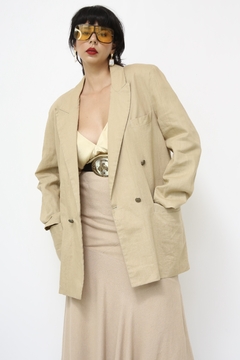Blazer rami vintage bege ombreira