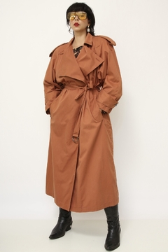 Trench Coat telha ombreira longo forrado - Capichó Brechó