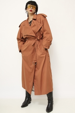 Trench Coat telha ombreira longo forrado - Capichó Brechó