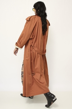 Trench Coat telha ombreira longo forrado na internet