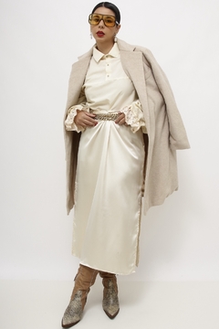 Casaco zara bege forrado vintage - comprar online