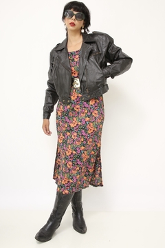 Jaqueta de couro cropped ziper