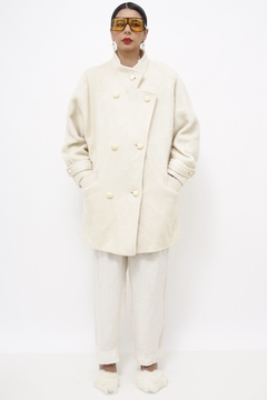 Casaco lã creme textura vintage - loja online