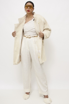 Casaco lã creme textura vintage - loja online