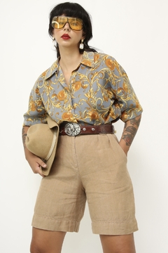 Camisa cinza estampa amarelo versailhes - comprar online
