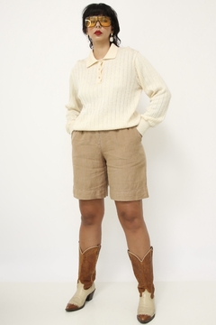 Pulover tricot polo vintage creme - comprar online