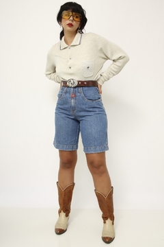 Bermuda jeans vintage cintura alta