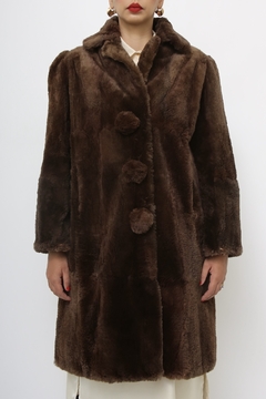 Casaco de pele marrom classico - comprar online
