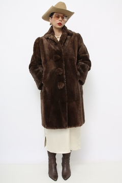 Casaco de pele marrom classico - comprar online