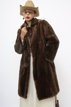 Casaco de pele marrom classico - comprar online