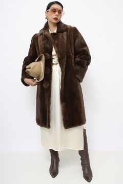 Casaco de pele marrom classico - comprar online