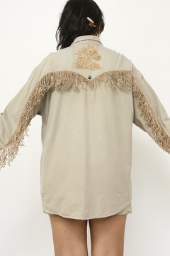 Camisa western cavalo botinha franjas na internet