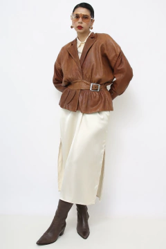 Jaqueta couro marrom 80´s ARGENTINA - comprar online