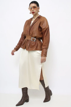 Jaqueta couro marrom 80´s ARGENTINA - comprar online