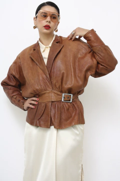 Jaqueta couro marrom 80´s ARGENTINA - comprar online