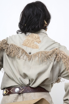 Camisa western cavalo botinha franjas - Capichó Brechó