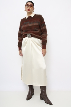 Pulover vintage Lã classico marrom