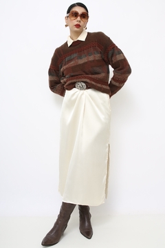 Pulover vintage Lã classico marrom - loja online