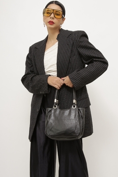 Bolsa preta couro vintage