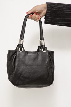 Bolsa preta couro vintage