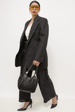 Bolsa preta couro vintage