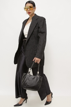 Bolsa preta couro vintage - loja online