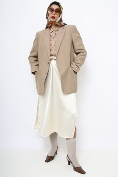 Blazer bege forrado classico - loja online