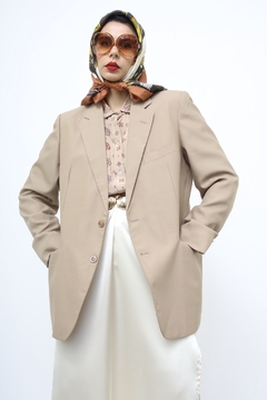 Blazer bege forrado classico - loja online