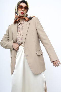 Blazer bege forrado classico na internet