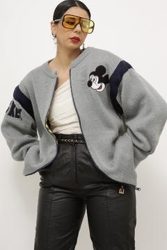 Cardigan Mickey vintage dupla face - Capichó Brechó