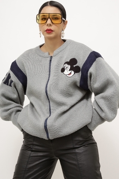 Cardigan Mickey vintage dupla face - Capichó Brechó