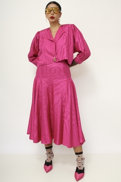 Conjunto rosa casaquinho + saia midi - comprar online