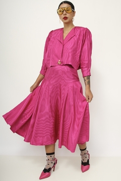 Imagem do Conjunto rosa casaquinho + saia midi