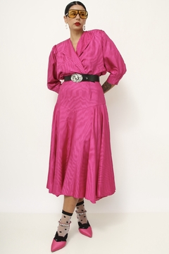 Conjunto rosa casaquinho + saia midi