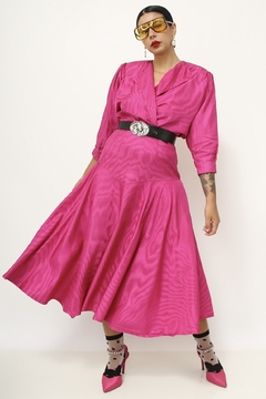 Conjunto rosa casaquinho + saia midi - Capichó Brechó