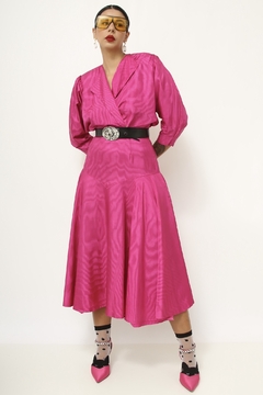 Conjunto rosa casaquinho + saia midi - comprar online