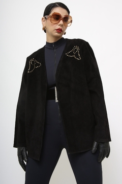 Blazer couro coutry preto - Capichó Brechó