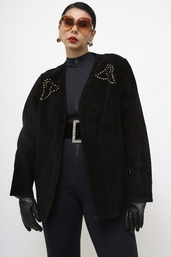 Blazer couro coutry preto - Capichó Brechó